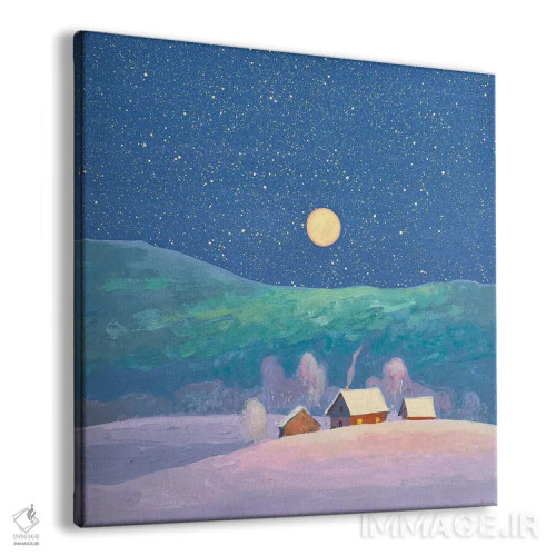 تابلو دکوراتیو شب زمستانی در کارپات اثر اندریی کووالیک - نمای پرسپکتیو محصول