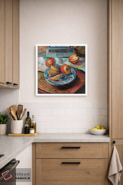 تابلو دکوراتیو طبیعت بی جان با خرمالو اثر کاتارینا والوا - D6W