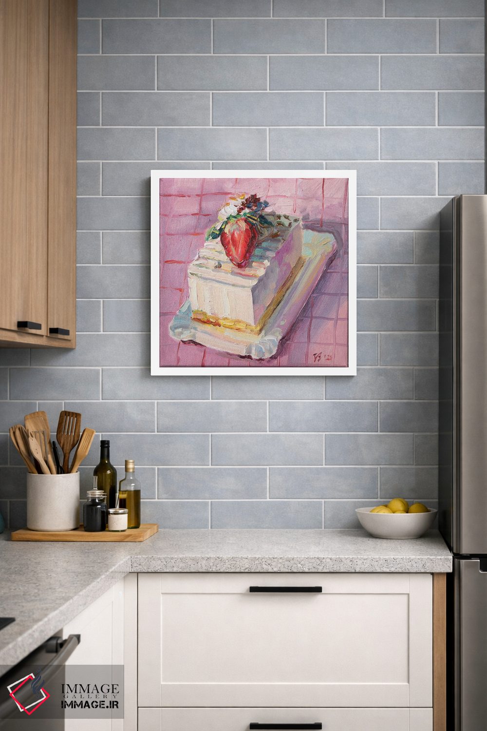 تابلو دکوراتیو پای توت فرنگی و پنیر خامه ای اثر کاتارینا والوا - D3W