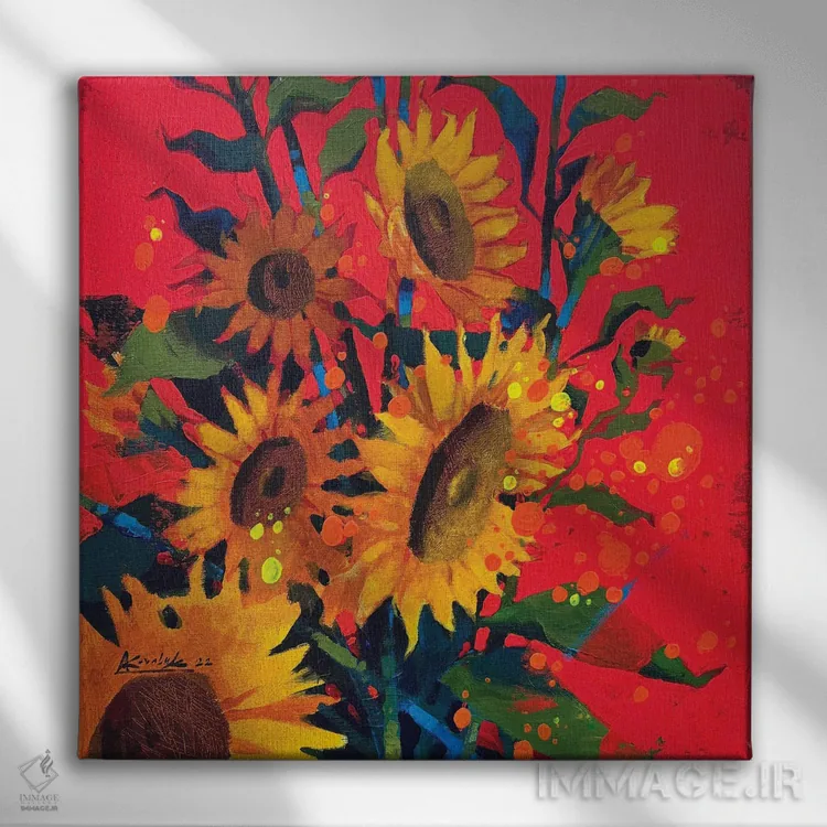تابلو دکوراتیو گل های پیروزی اثر اندریی کووالیک - نمای روبهرو روی دیوار