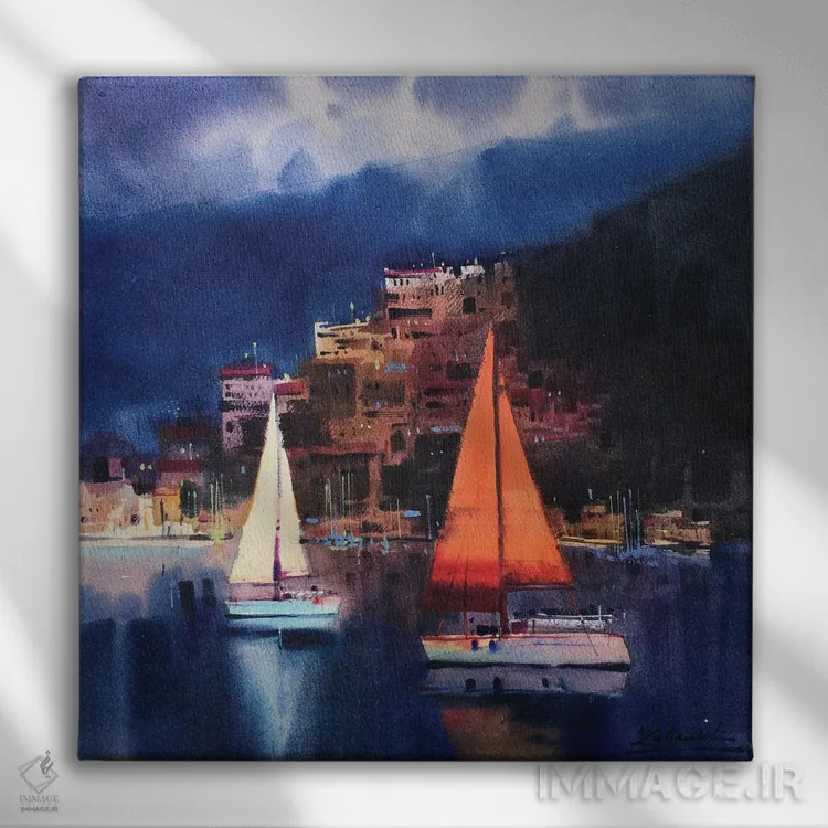 تابلو انتزاعی پیش از طوفان در فتحیه، ترکیه اثر اندریی کووالیک - نمای روبهرو روی دیوار