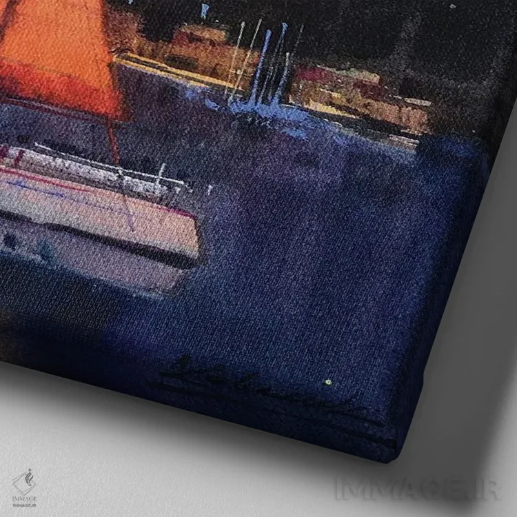 تابلو انتزاعی پیش از طوفان در فتحیه، ترکیه اثر اندریی کووالیک - نمای نزدیک بافت بوم