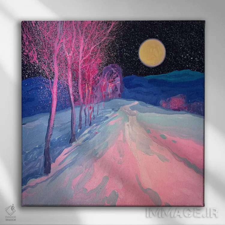 تابلو دکوراتیو سکوت شب مهتابی اثر اندریی کووالیک - نمای روبهرو روی دیوار