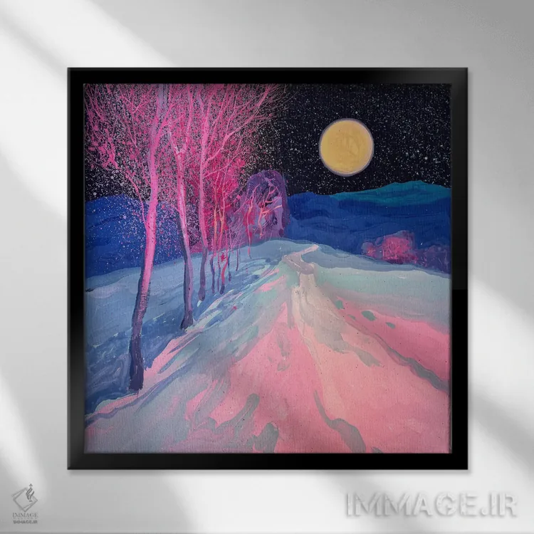 تابلو دکوراتیو سکوت شب مهتابی اثر اندریی کووالیک - نمای قابدار مشکی