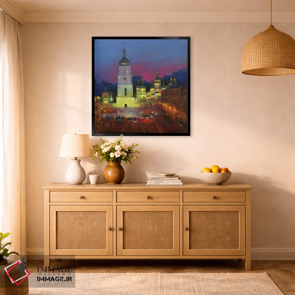 تابلو انتزاعی شهر شبانه کی یف اثر اندریی کووالیک - D1B