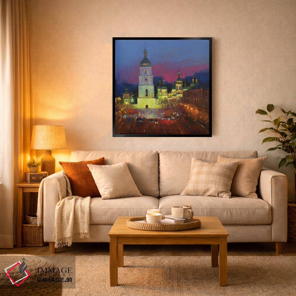 تابلو انتزاعی شهر شبانه کی یف اثر اندریی کووالیک - D3B