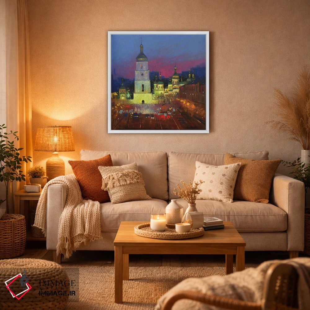 تابلو انتزاعی شهر شبانه کی یف اثر اندریی کووالیک - D5W