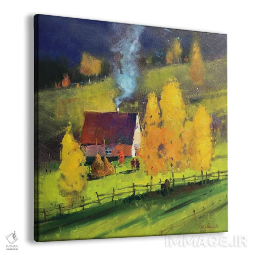 تابلو انتزاعی منظره پاییزی اثر اندریی کووالیک - نمای پرسپکتیو محصول