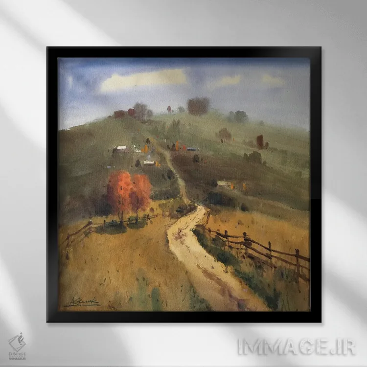 تابلو دکوراتیو مسیر در کارپات اثر اندریی کووالیک - نمای قابدار مشکی