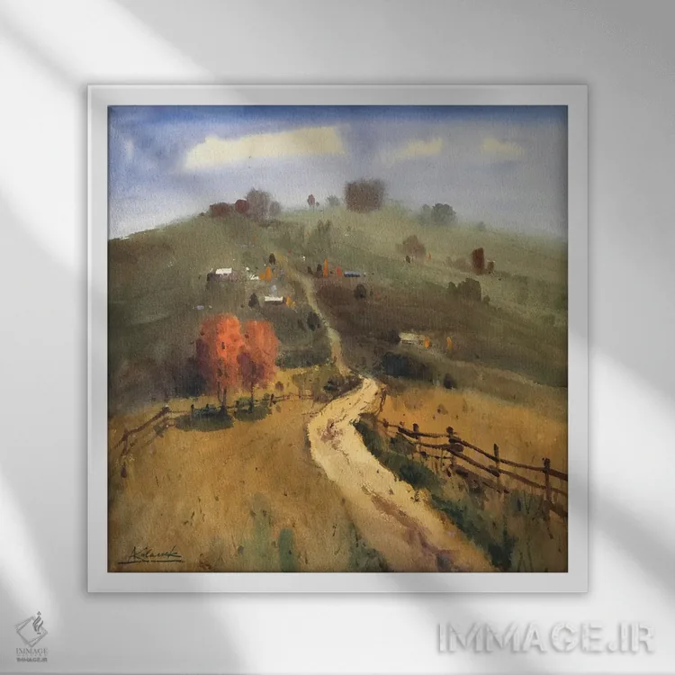 تابلو دکوراتیو مسیر در کارپات اثر اندریی کووالیک - نمای قابدار سفید