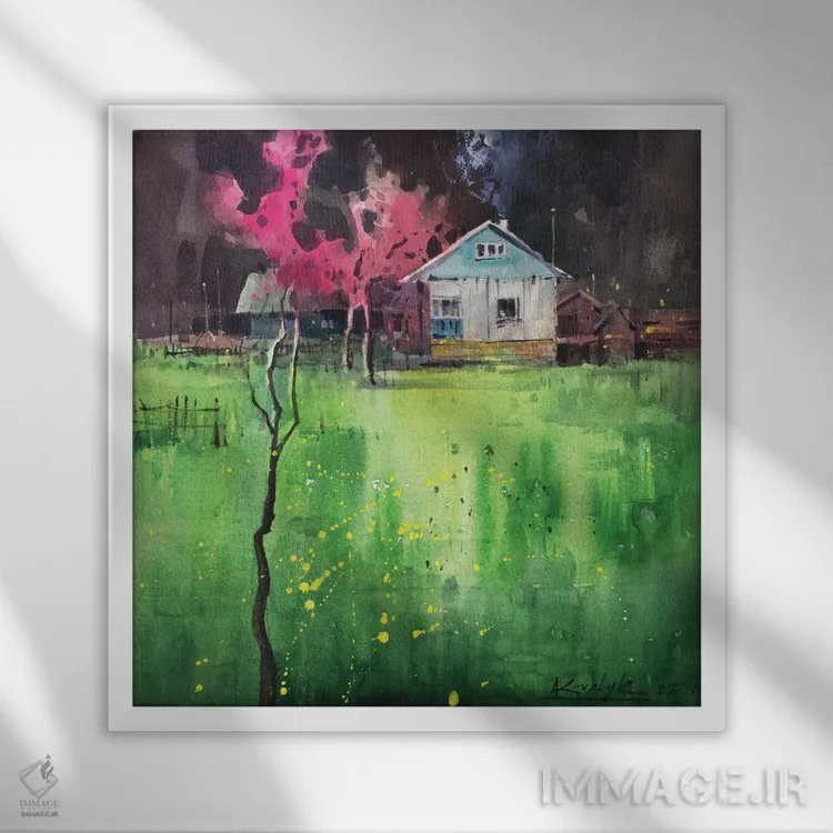 تابلو دکوراتیو بهار در کارپات اثر اندریی کووالیک - نمای قابدار سفید