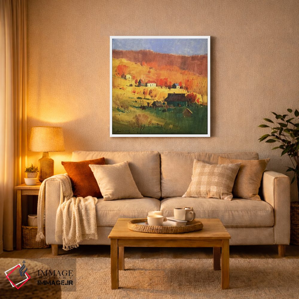 تابلو انتزاعی عصر پاییزی گرم در کارپات اثر اندریی کووالیک - D3W