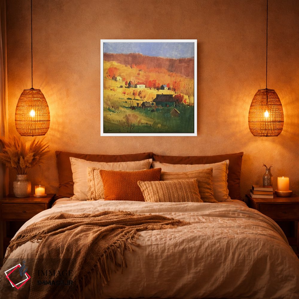 تابلو انتزاعی عصر پاییزی گرم در کارپات اثر اندریی کووالیک - D4W