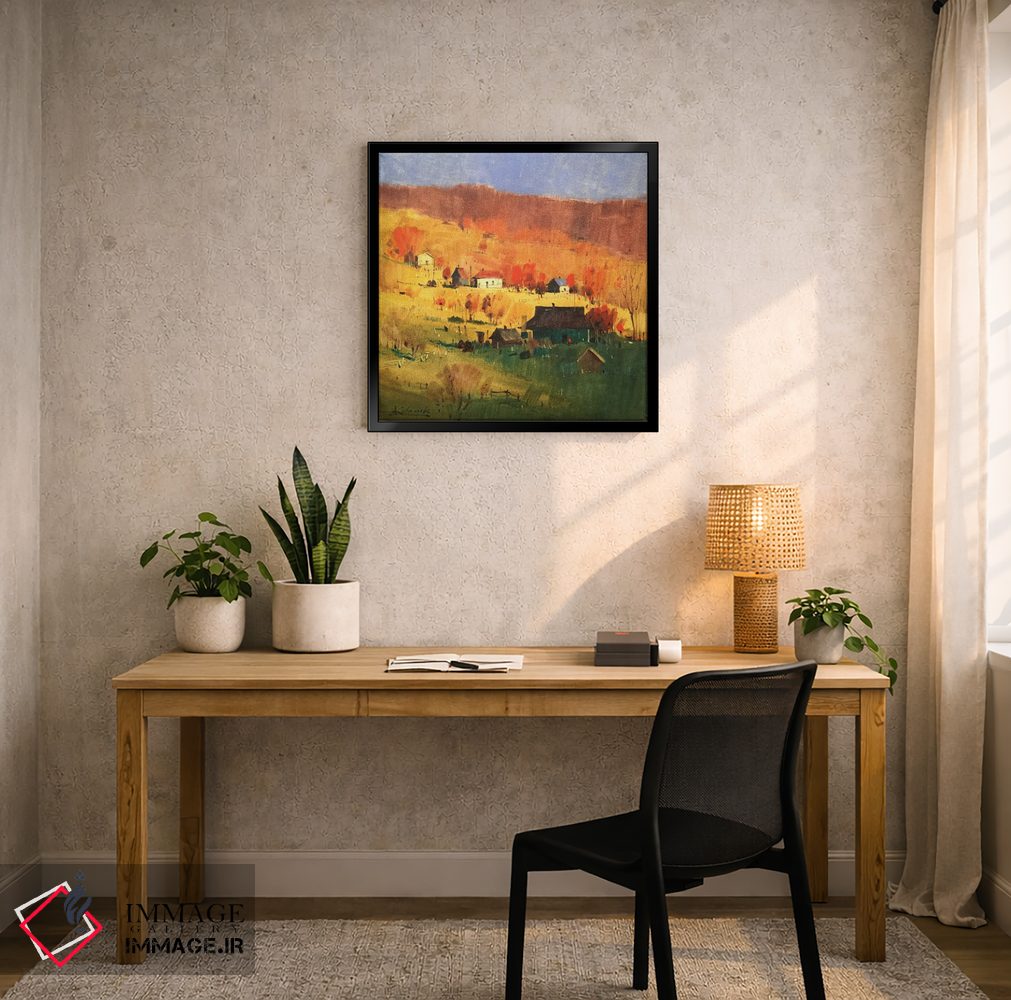 تابلو انتزاعی عصر پاییزی گرم در کارپات اثر اندریی کووالیک - D5B