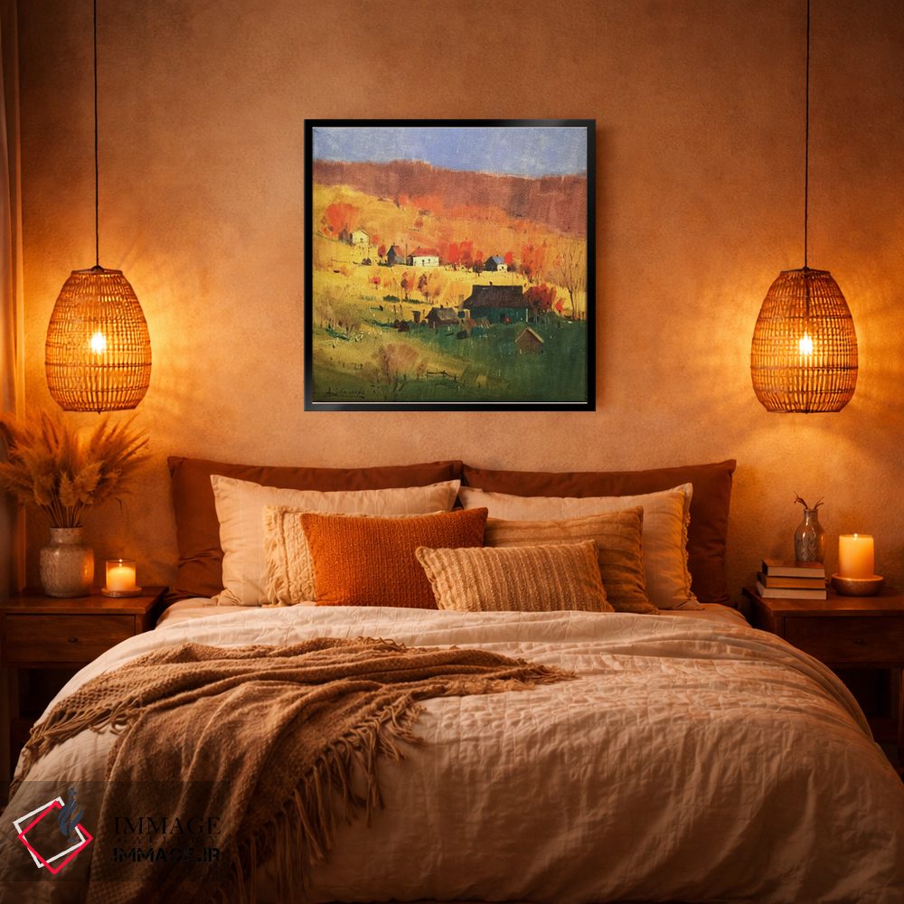 تابلو انتزاعی عصر پاییزی گرم در کارپات اثر اندریی کووالیک - D6B