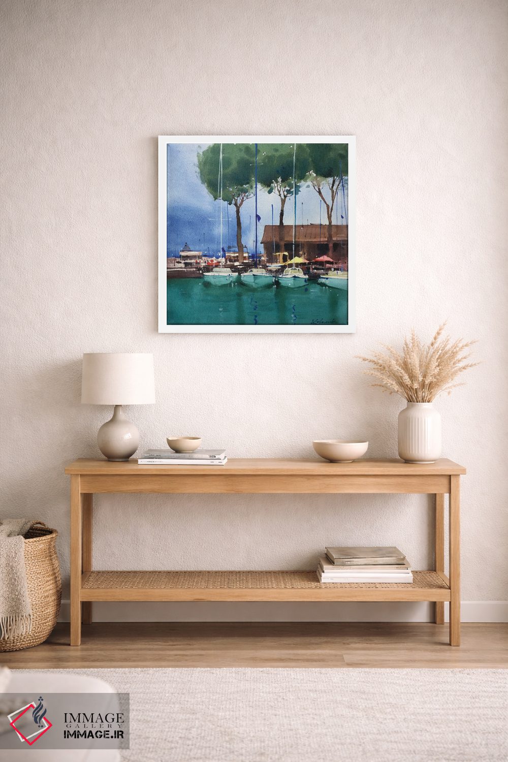 تابلو دکوراتیو قایق های بادبانی در اسکله ایتالیا، دریاچه گاردا اثر اندریی کووالیک - D2W