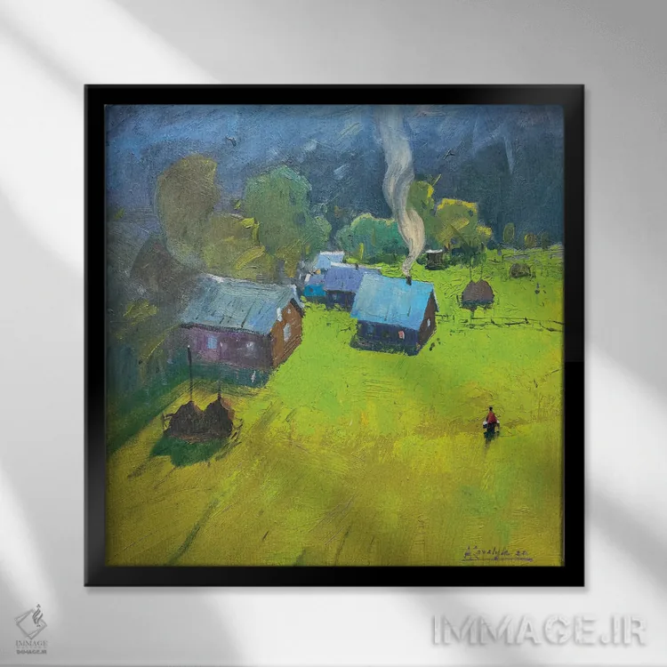 تابلو دکوراتیو منظره روشن کارپات اثر اندریی کووالیک - نمای قابدار مشکی