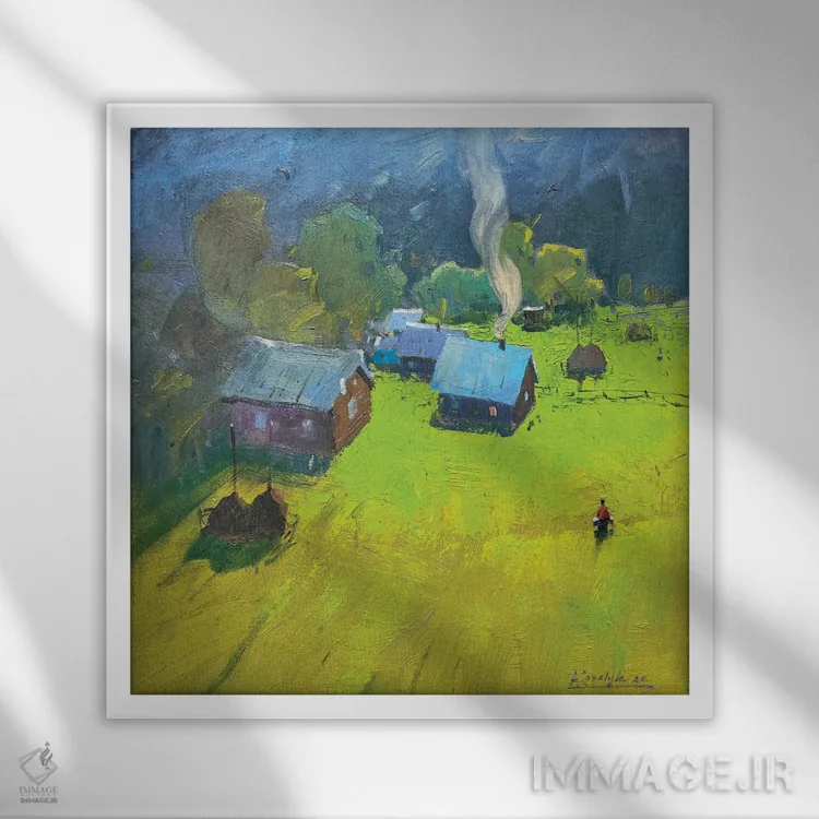 تابلو دکوراتیو منظره روشن کارپات اثر اندریی کووالیک - نمای قابدار سفید
