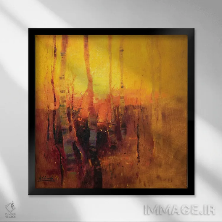 تابلو انتزاعی زندگی انرژی است اثر اندریی کووالیک - نمای قابدار مشکی