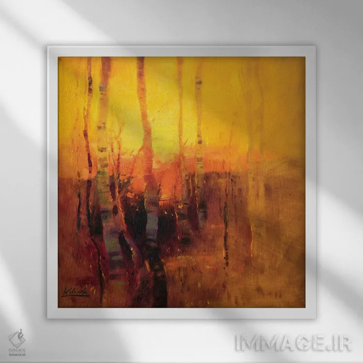 تابلو انتزاعی زندگی انرژی است اثر اندریی کووالیک - نمای قابدار سفید