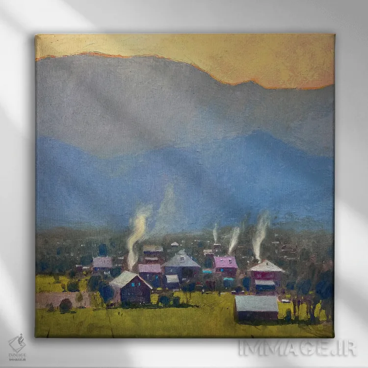 تابلو دکوراتیو دود کارپات اثر اندریی کووالیک - نمای روبهرو روی دیوار