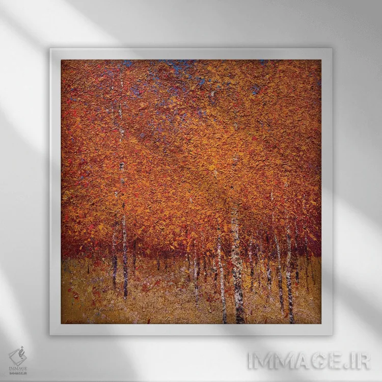 تابلو دکوراتیو چهار فصل؛ پاییز اثر اندریی کووالیک - نمای قابدار سفید