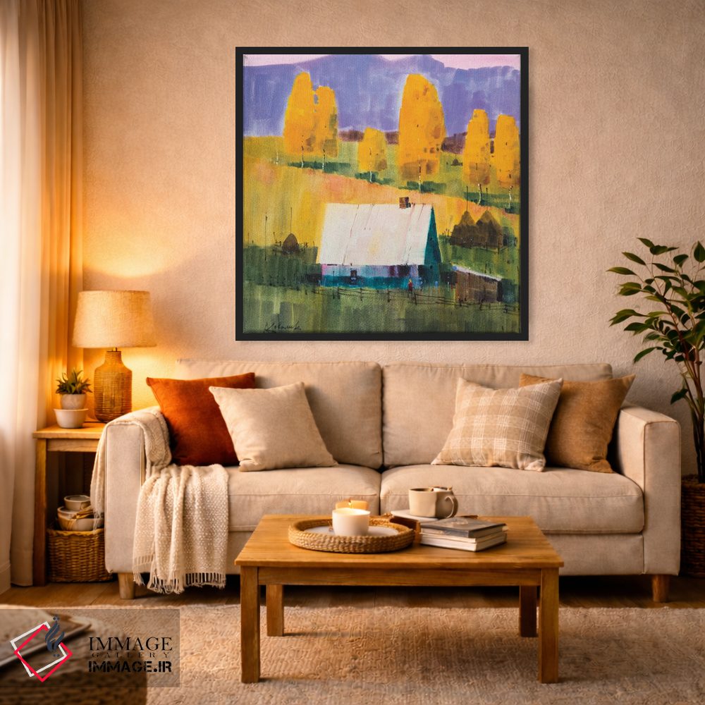 تابلو انتزاعی پاییز طلایی در کوه های کارپات اثر اندریی کووالیک - D3B