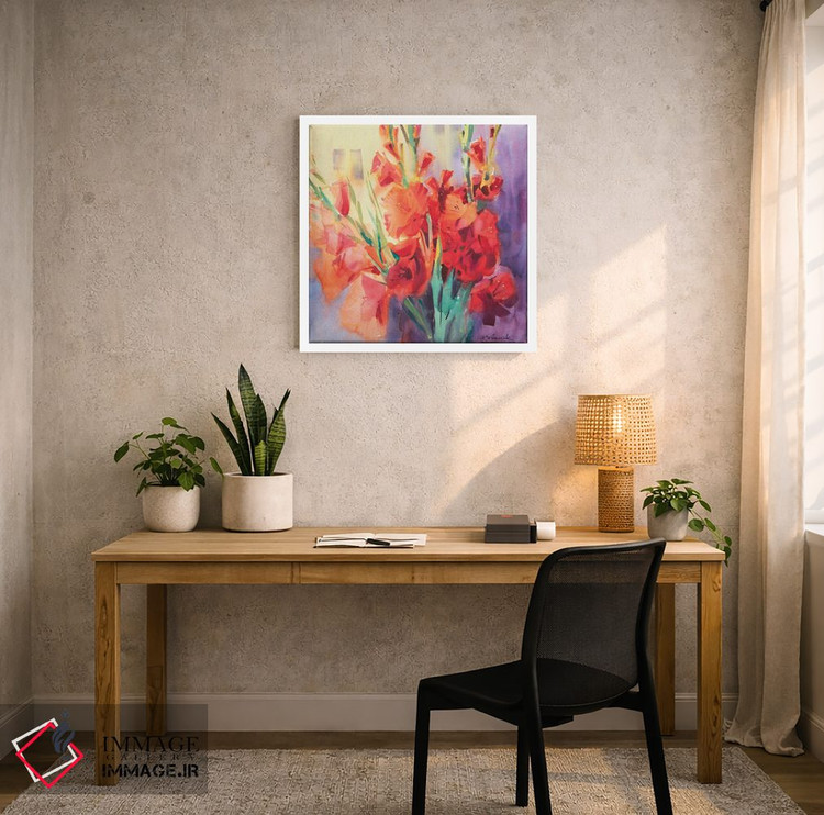 تابلو دکوراتیو گلادیولای قرمز اثر اندریی کووالیک - D4W