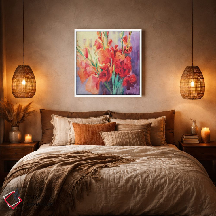 تابلو دکوراتیو گلادیولای قرمز اثر اندریی کووالیک - D5W