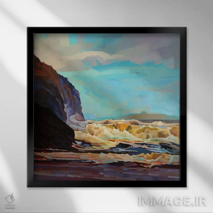 تابلو دکوراتیو شکاف ابرها در ساحل تولان اثر کوین لاوری - نمای قابدار مشکی