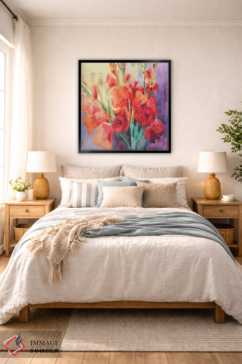 تابلو دکوراتیو گلادیولای قرمز اثر اندریی کووالیک - D6B