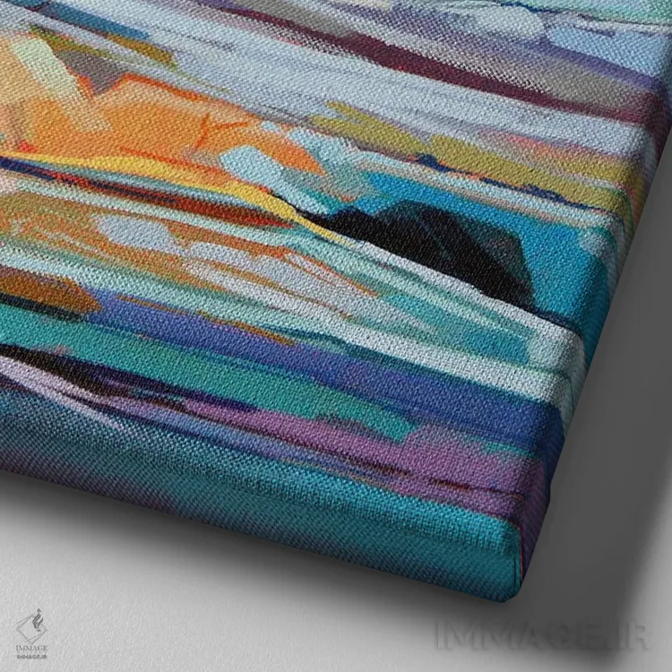 تابلو دکوراتیو ساحل اصلی، باندوران، طوفان سیارا ۲ اثر کوین لاوری - نمای نزدیک بافت بوم