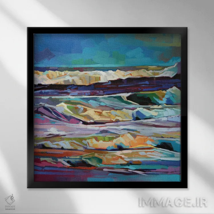 تابلو دکوراتیو ساحل اصلی، باندوران، طوفان سیارا ۲ اثر کوین لاوری - نمای قابدار مشکی