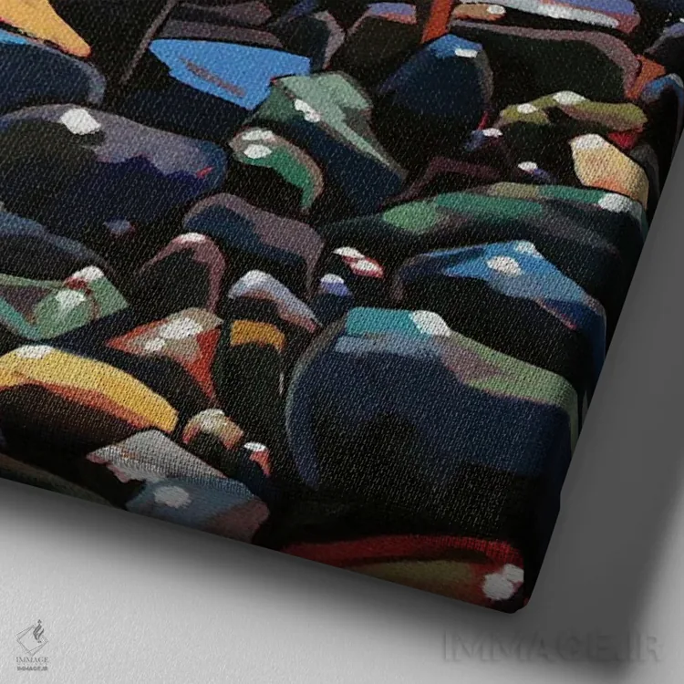 تابلو دکوراتیو سنگریزه ها ۲ اثر کوین لاوری - نمای نزدیک بافت بوم