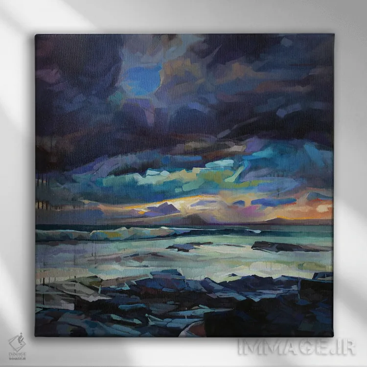 تابلو دکوراتیو خلیج پری دریایی، طوفان فیون اثر کوین لاوری - نمای روبهرو روی دیوار