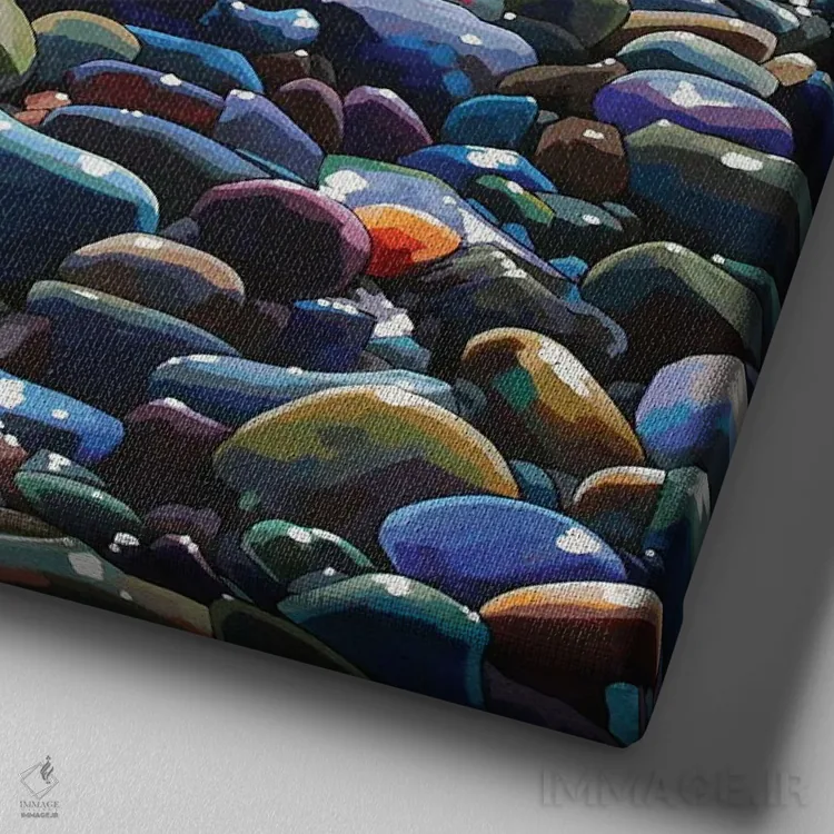 تابلو دکوراتیو سنگریزه ها ۱۰ اثر کوین لاوری - نمای نزدیک بافت بوم