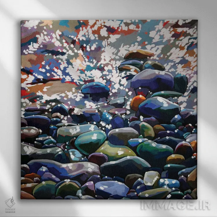تابلو دکوراتیو سنگریزه ها ۱۳ اثر کوین لاوری - نمای روبهرو روی دیوار