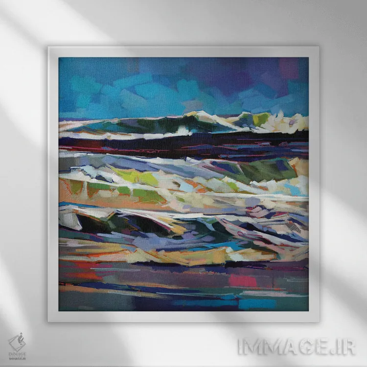 تابلو دکوراتیو ساحل اصلی، باندوران، طوفان سیارا اثر کوین لاوری - نمای قابدار سفید