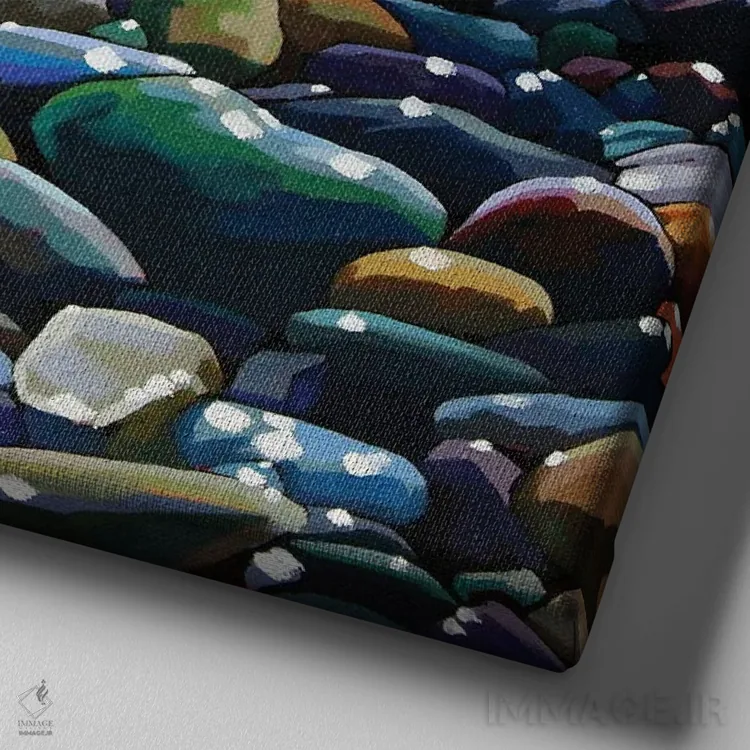 تابلو دکوراتیو سنگریزه ها ۱۳ اثر کوین لاوری - نمای نزدیک بافت بوم