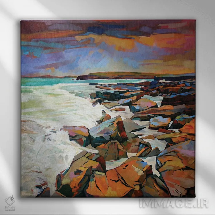 تابلو دکوراتیو صخره ها در کریوی اثر کوین لاوری - نمای روبهرو روی دیوار