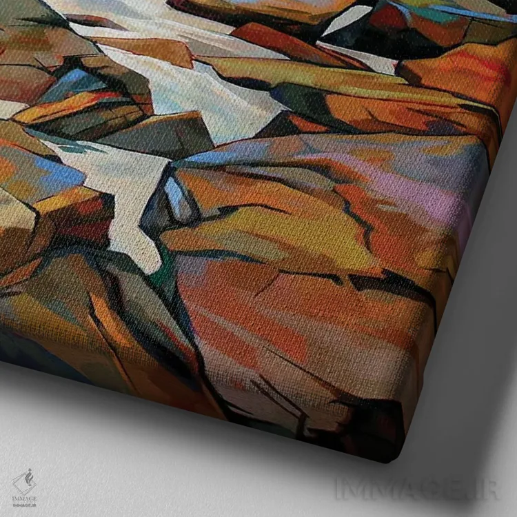 تابلو دکوراتیو صخره ها در کریوی اثر کوین لاوری - نمای نزدیک بافت بوم