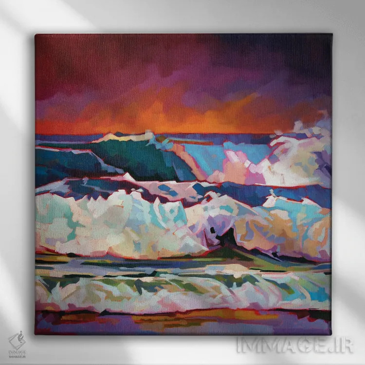 تابلو دکوراتیو آسمان قرمز در فانور اثر کوین لاوری - نمای روبهرو روی دیوار