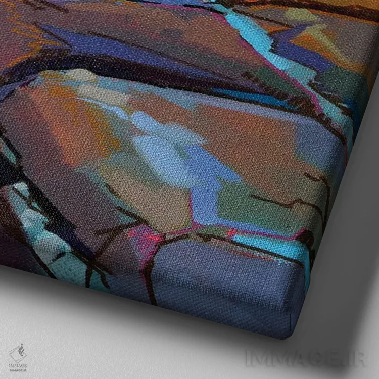 تابلو دکوراتیو صخره ها در پامپا ۳ اثر کوین لاوری - نمای نزدیک بافت بوم