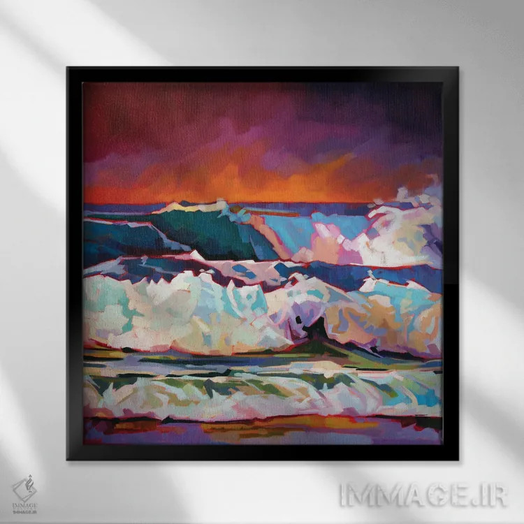 تابلو دکوراتیو آسمان قرمز در فانور اثر کوین لاوری - نمای قابدار مشکی