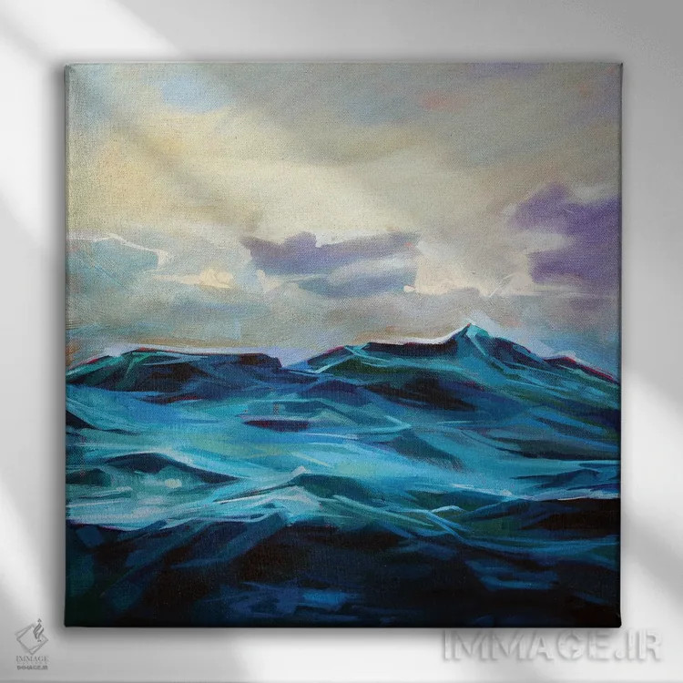 تابلو دکوراتیو آب مواج در ایسکی اثر کوین لاوری - نمای روبهرو روی دیوار