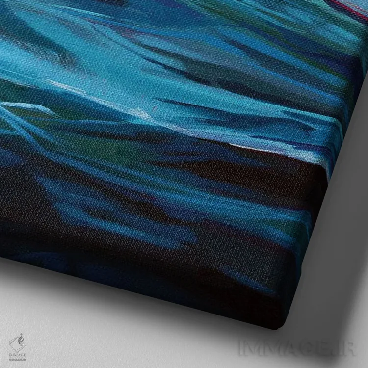 تابلو دکوراتیو آب مواج در ایسکی اثر کوین لاوری - نمای نزدیک بافت بوم