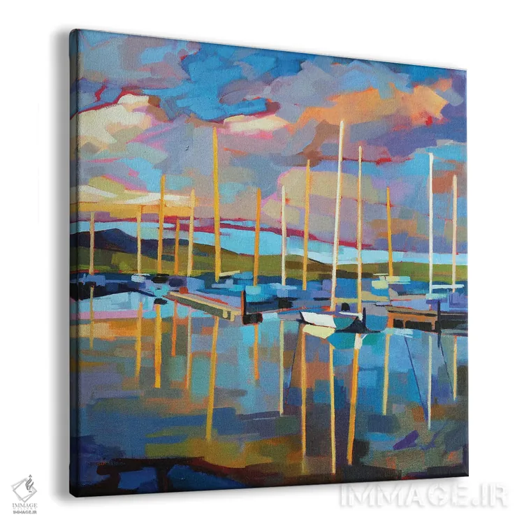 تابلو دکوراتیو قایق های بادبانی در باورگل اثر کوین لاوری - نمای پرسپکتیو محصول
