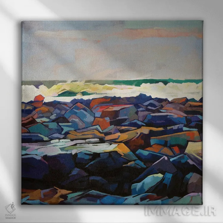 تابلو دکوراتیو خط ساحلی تولاگان، طوفان اما اثر کوین لاوری - نمای روبهرو روی دیوار