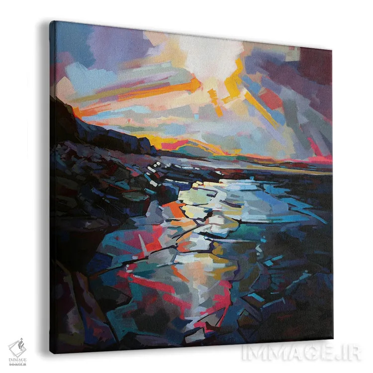 تابلو دکوراتیو صخره های آفتاب خورده در تولاگان اثر کوین لاوری - نمای پرسپکتیو محصول