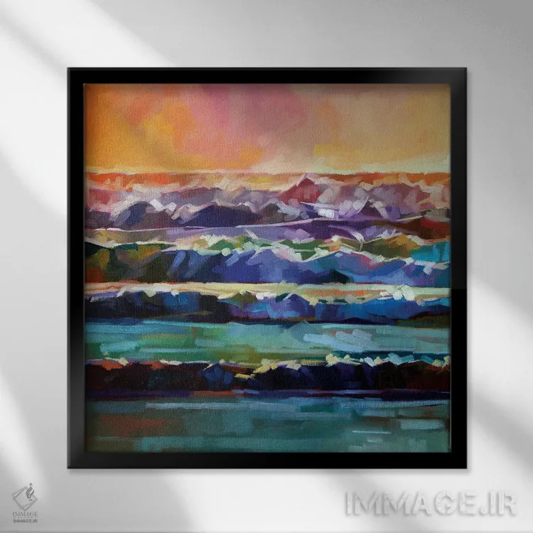 تابلو دکوراتیو آب سفید در ساحل راسنولا ۲ اثر کوین لاوری - نمای قابدار مشکی